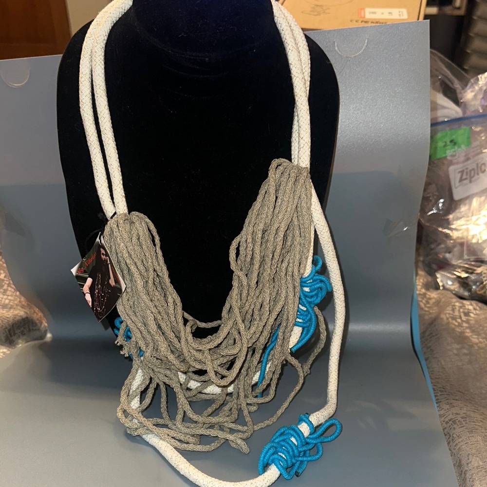 Designer Nikolas Tan and Turquoise Rope Necklace from Greece